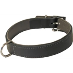 Junai.nl Hondenhalsband Soft Gevoerd Zwart / Grijs