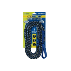 PetSport Triple Safe Leash Blauw -PetPlezier Verkoopwinkel petsport triple safe leash blauw 2